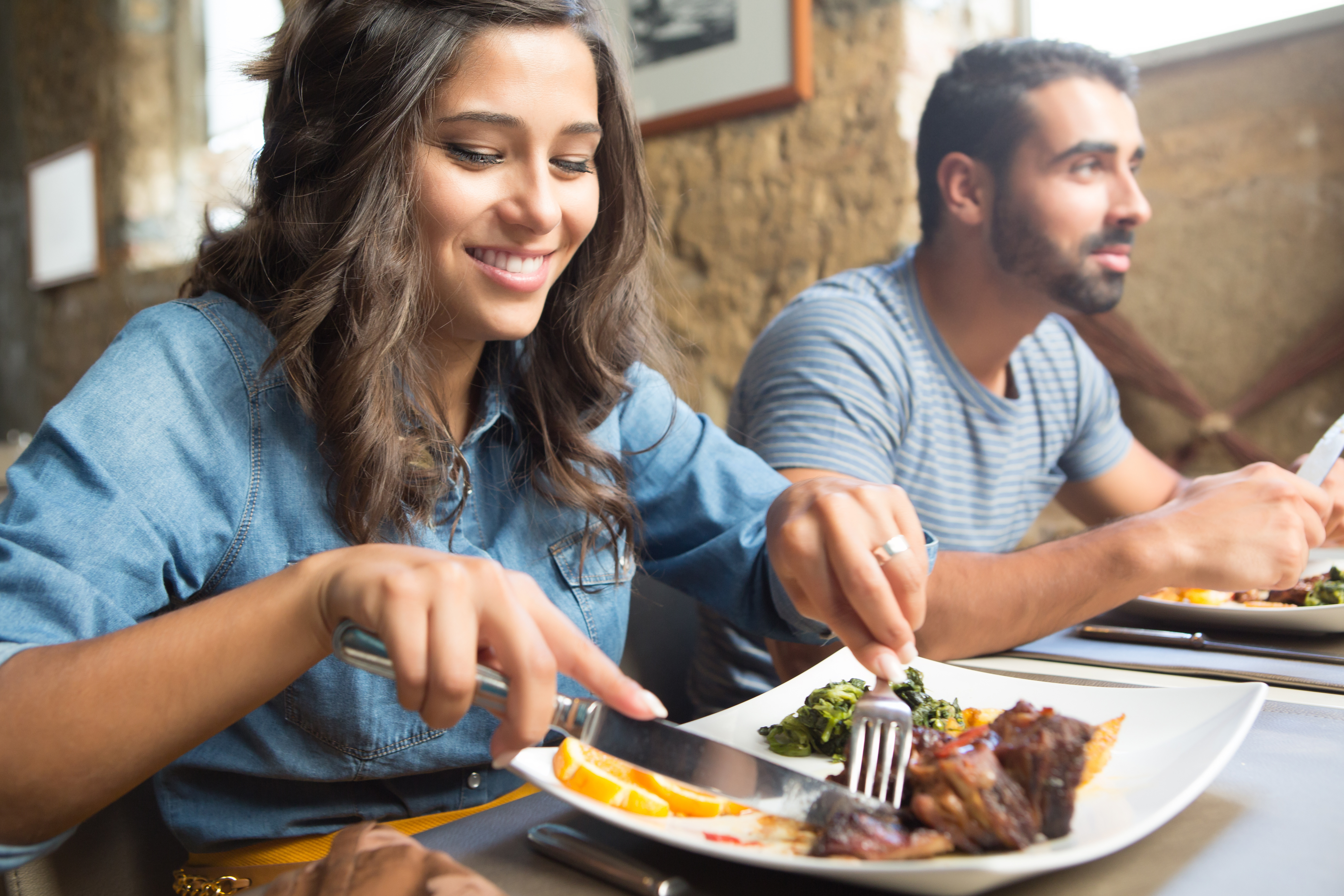 Couple having lunch